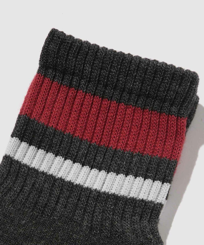 NAVY MAC HEAT クォーターソックス ライン柄 2足組 メンズ商品画像-4