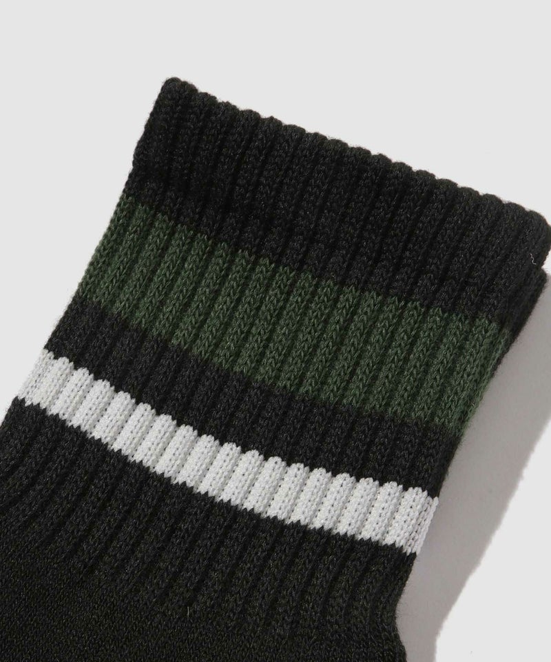 NAVY  MAC HEAT クォーターソックス ライン柄 2足組 メンズ商品画像-6