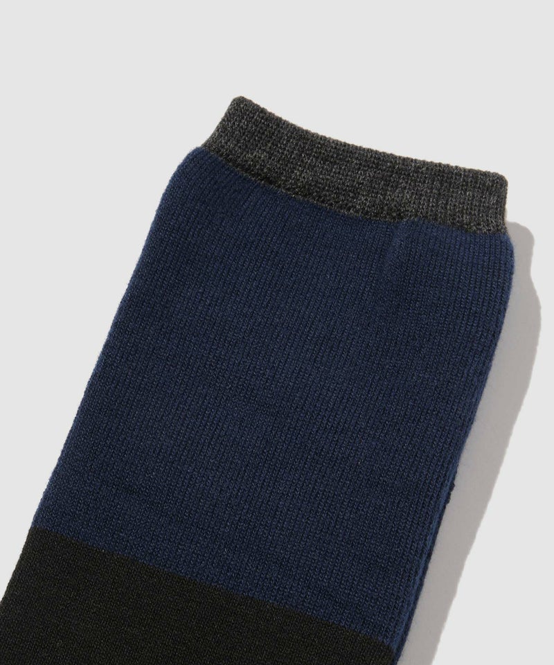 NAVY  MAC HEAT クルーソックス 切替デザイン 2足組 メンズ商品画像-4