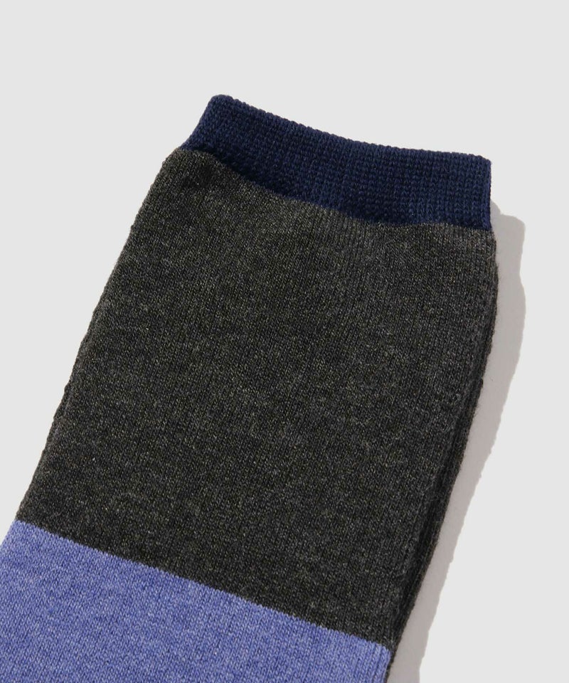 NAVY  MAC HEAT クルーソックス 切替デザイン 2足組 メンズ商品画像-5