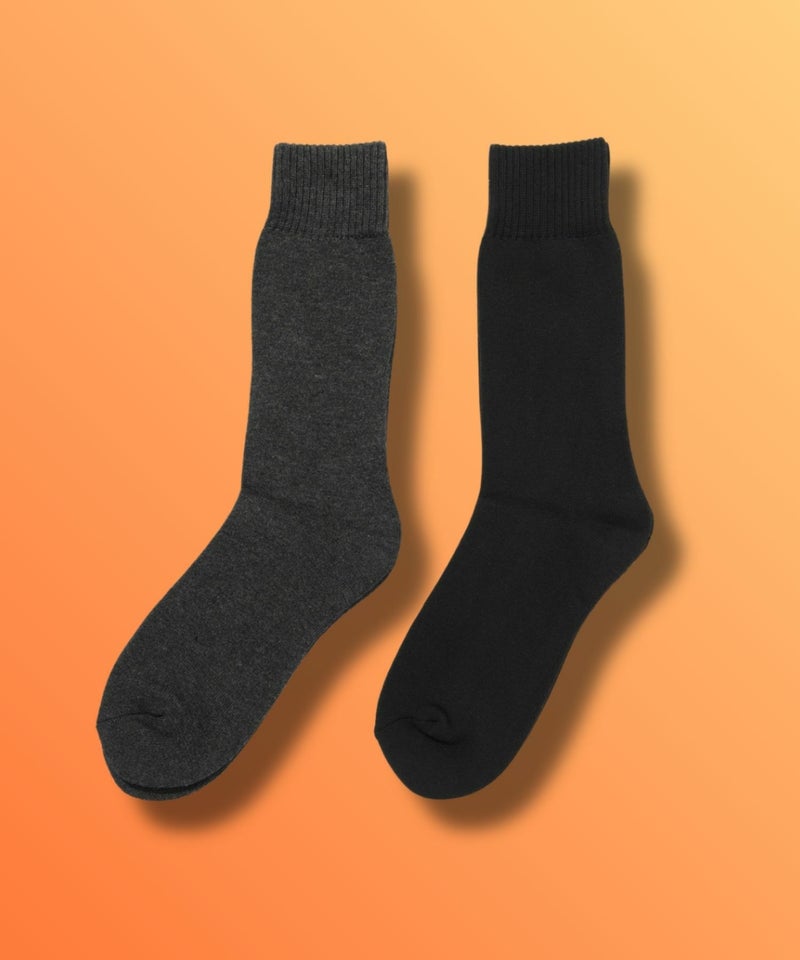 NAVY MAC HEAT クルーソックス 無地 メンズ商品画像-1