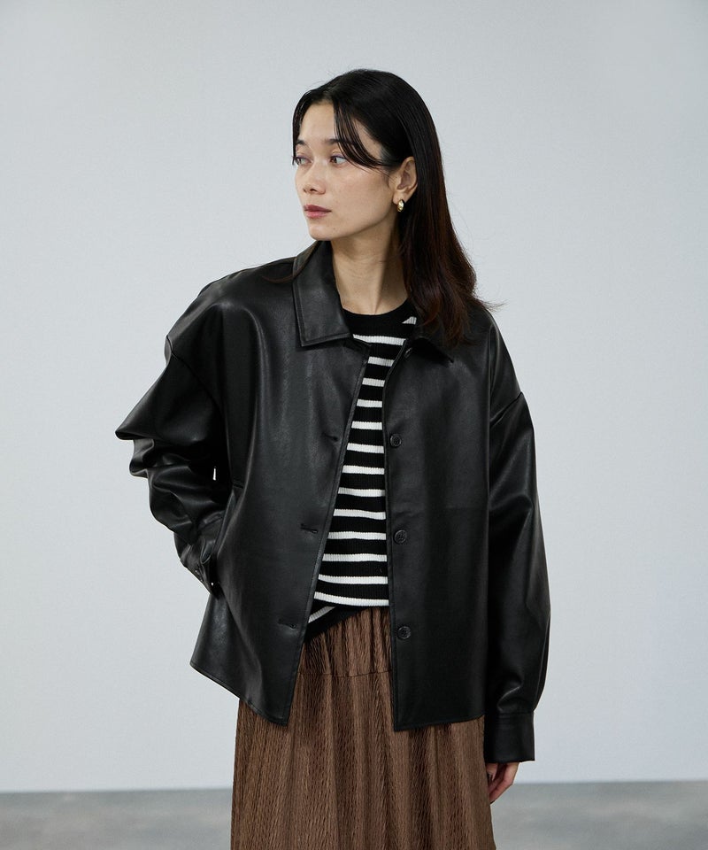 [値下げ]milli de l'air ソフト合皮ブルゾン レディース商品画像-3