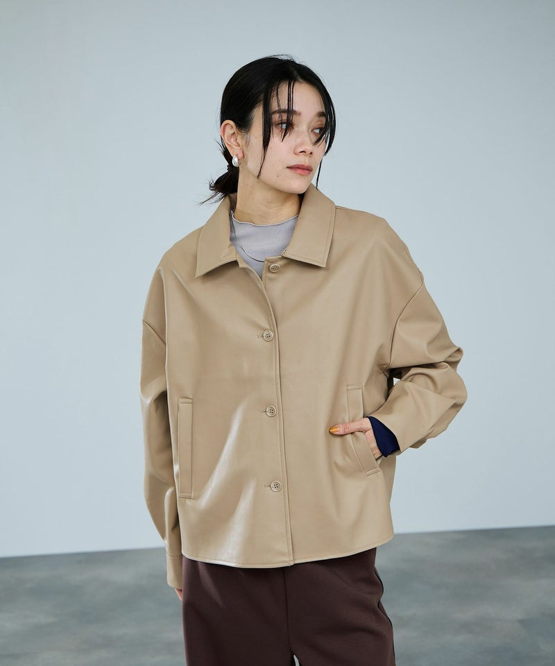 milli de l'air ソフト合皮ブルゾン レディース商品画像-11