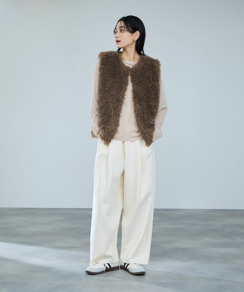 milli de l'air リンクルフェイクファーベスト レディース商品画像-5