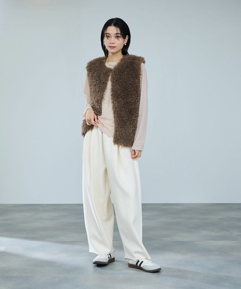 milli de l'air リンクルフェイクファーベスト レディース商品画像-6