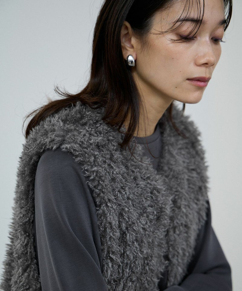 milli de l'air リンクルフェイクファーベスト レディース商品画像-12