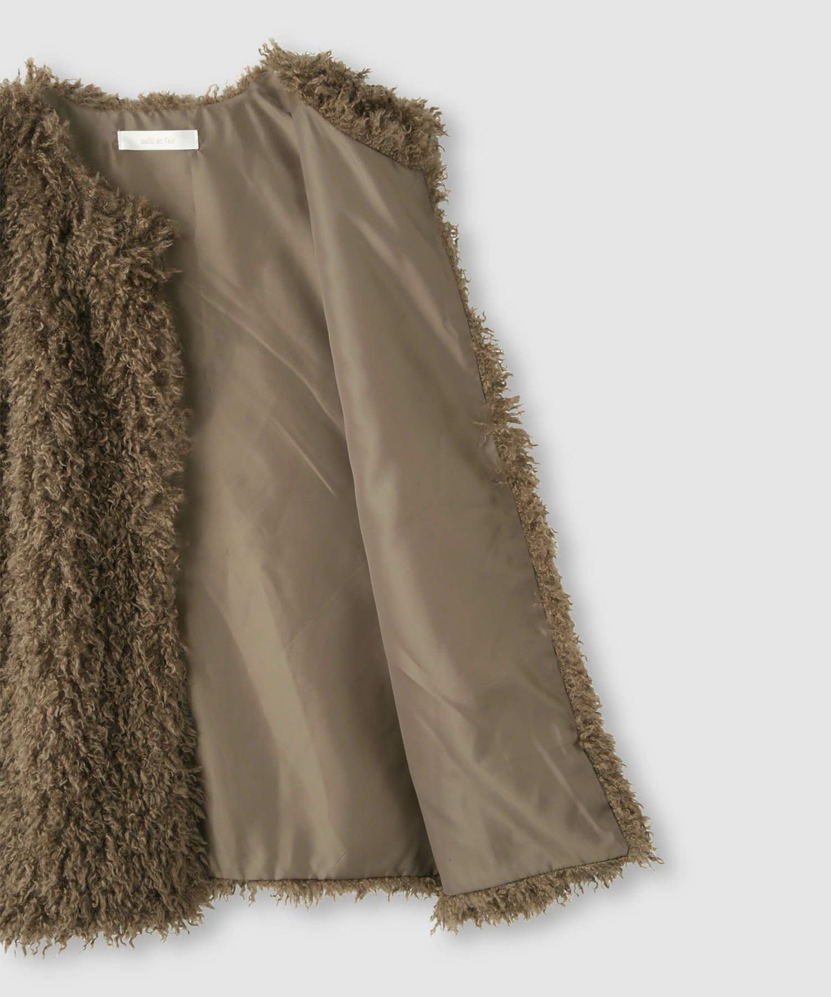 milli de l'air リンクルフェイクファーベスト レディース