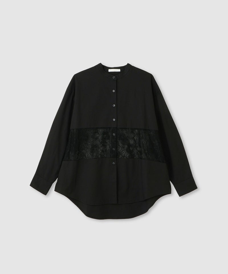 milli de l'air レースブロッキングバンドカラーシャツ レディース商品画像-12