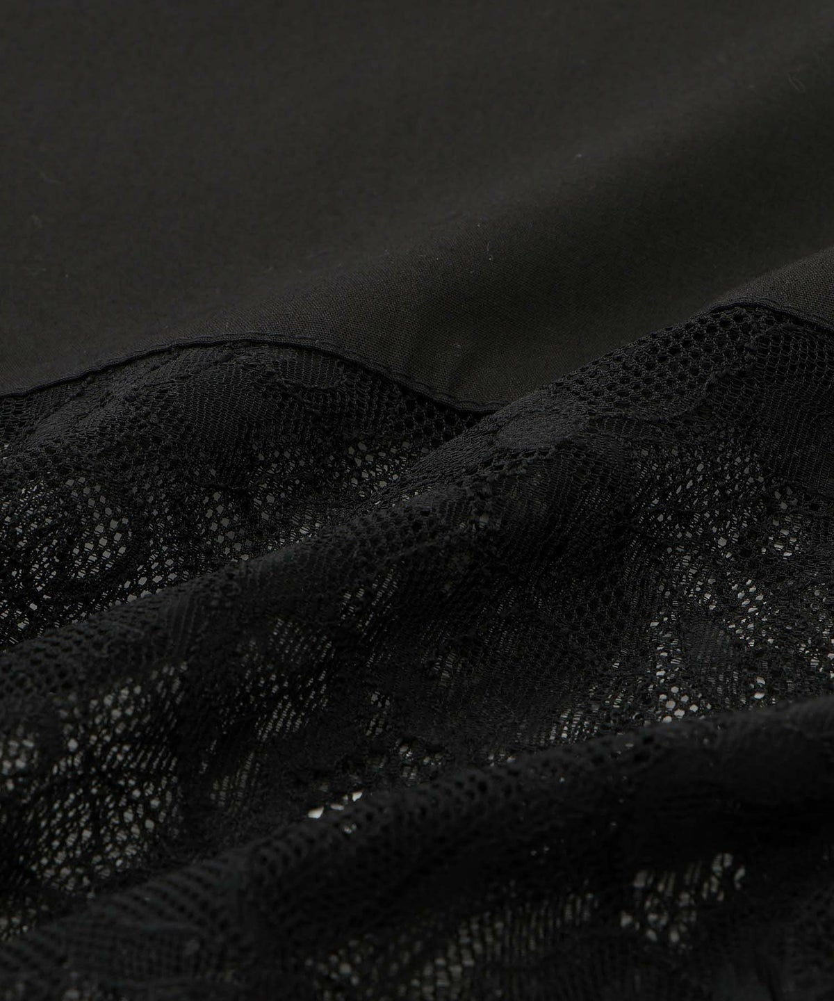 milli de l'air レースブロッキングバンドカラーシャツ レディース