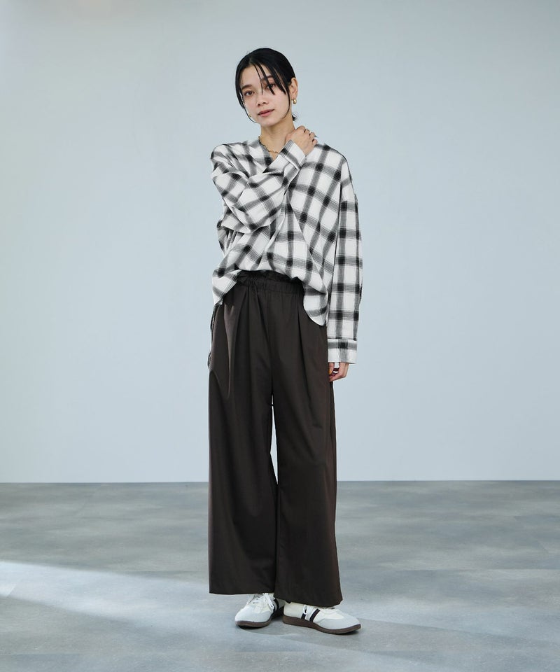 milli de l'air キーネックチェックブラウス レディース商品画像-10