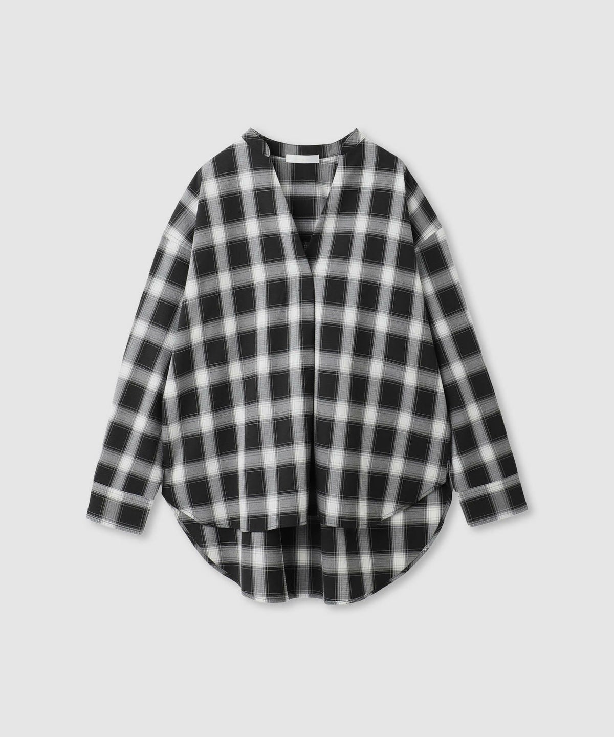 milli de l'air キーネックチェックブラウス レディース