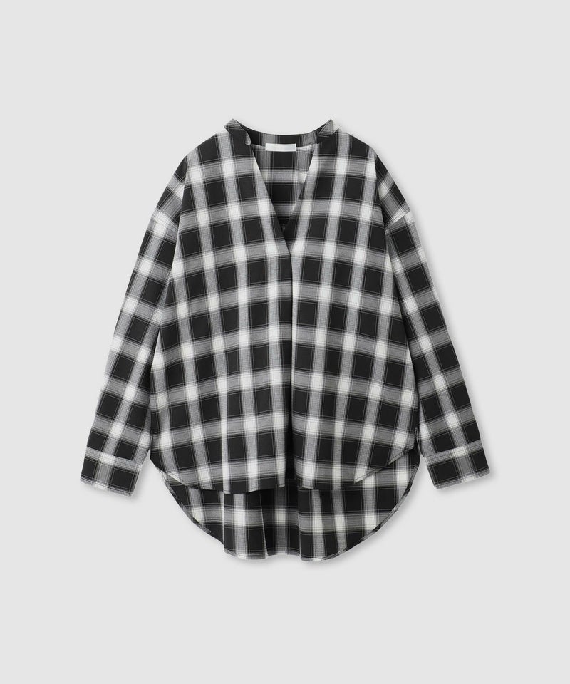 milli de l'air キーネックチェックブラウス レディース商品画像-12