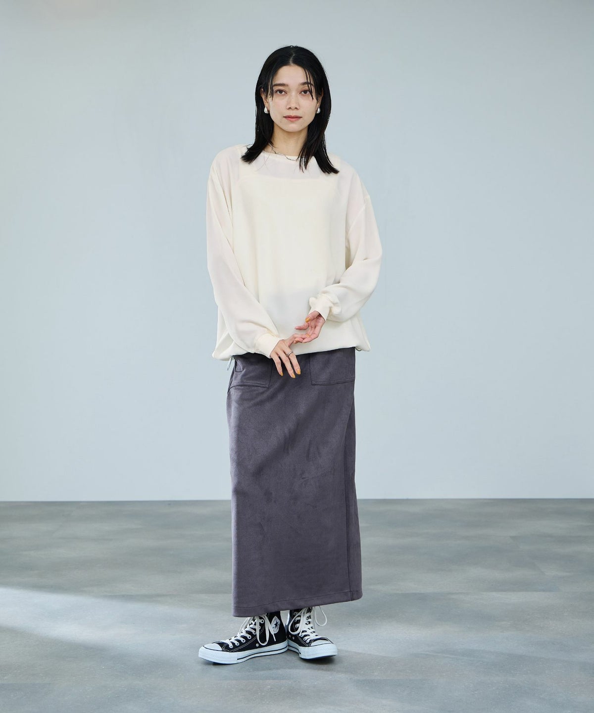 milli de l'air オーバーサイズブラウジングTブラウス レディース