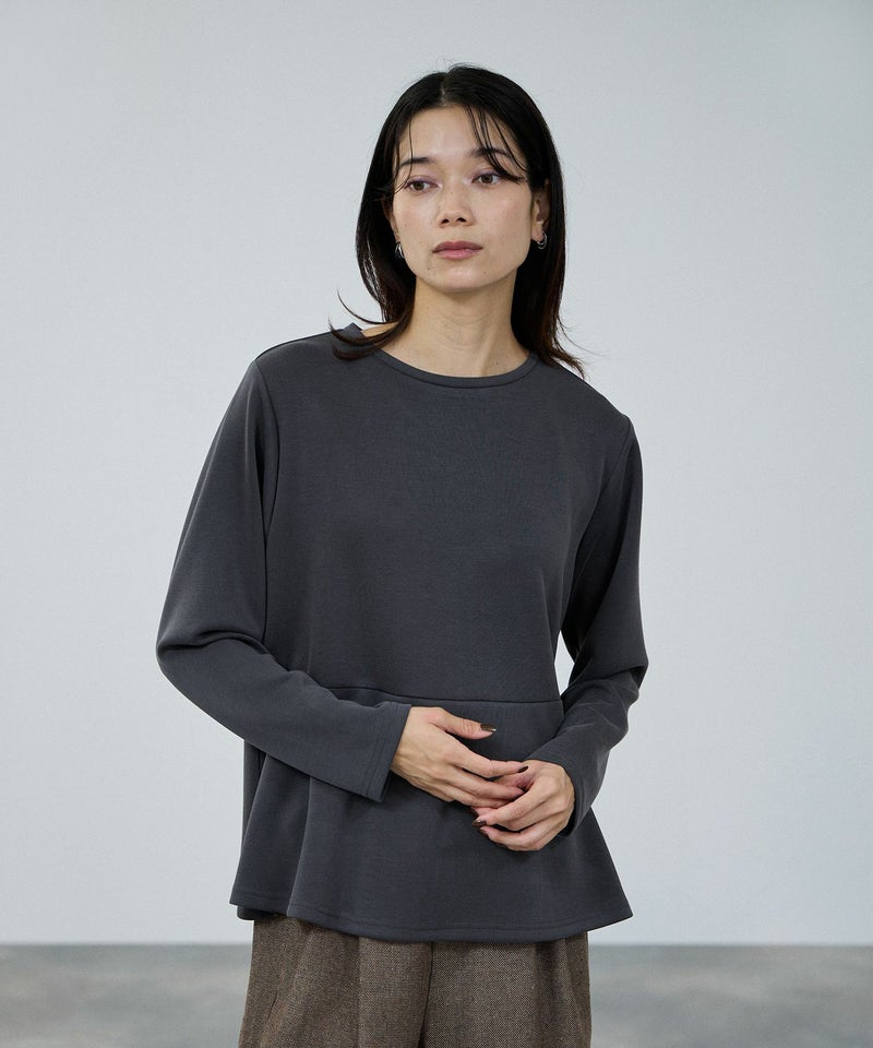 milli de l'air ピーチスムースペプラムカットソー レディース メール便 対応商品商品画像-1