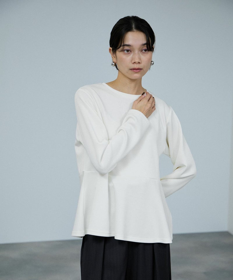 milli de l'air ピーチスムースペプラムカットソー レディース メール便 対応商品商品画像-2