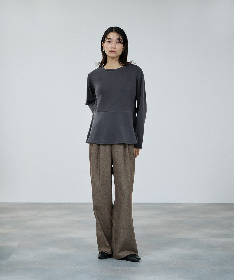 milli de l'air ピーチスムースペプラムカットソー レディース メール便 対応商品商品画像-9