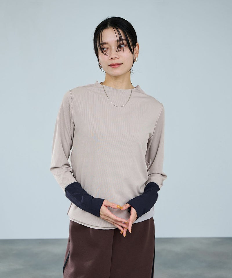 milli de l'air 配色カフプリーツカットソー レディース メール便 対応商品商品画像-3