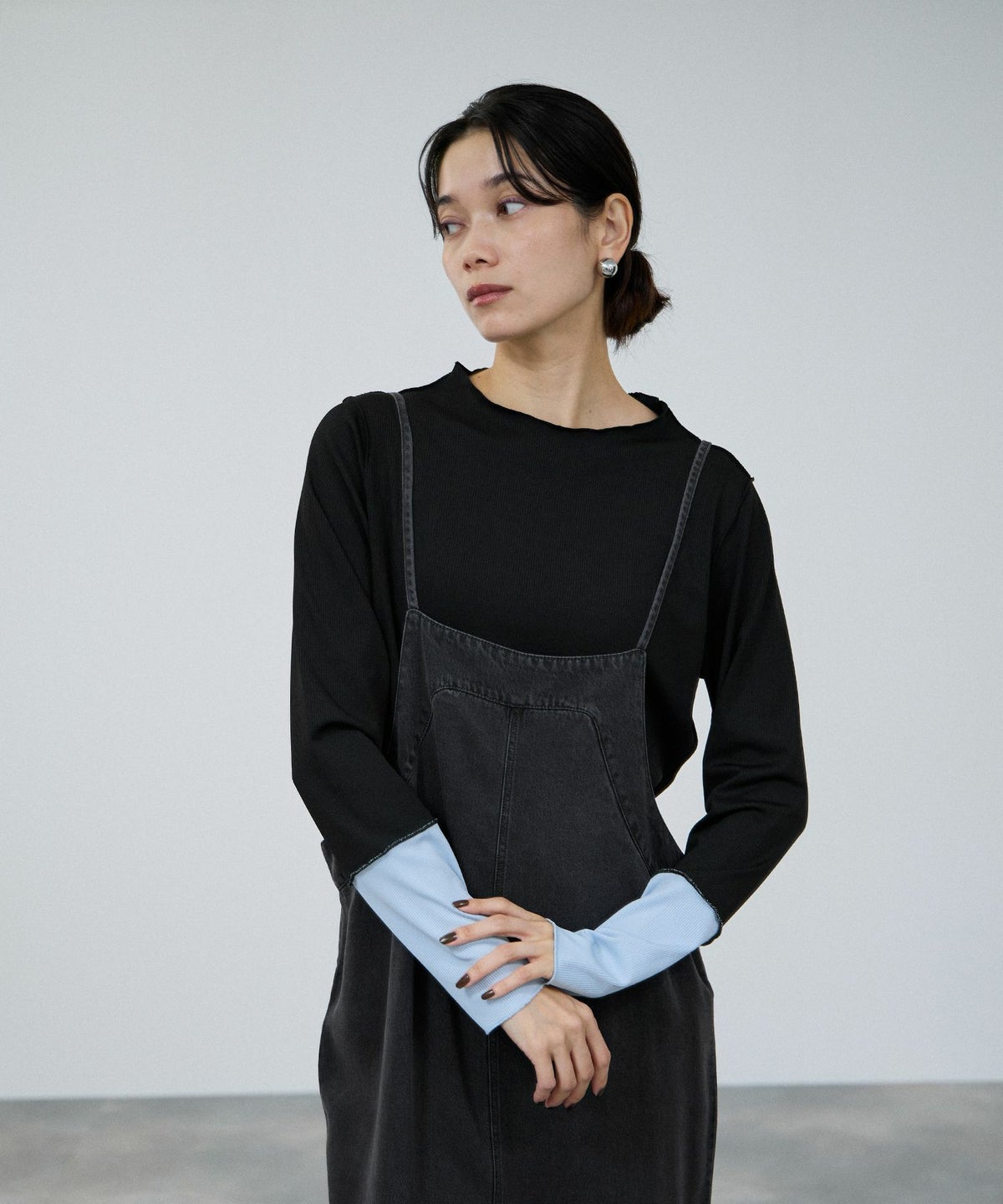 milli de l'air 配色カフプリーツカットソー レディース メール便 対応商品