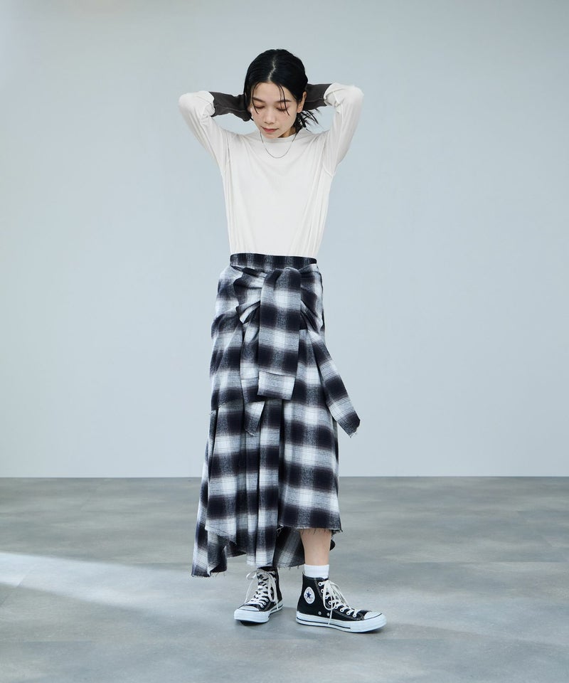 milli de l'air 配色カフプリーツカットソー レディース メール便 対応商品商品画像-13