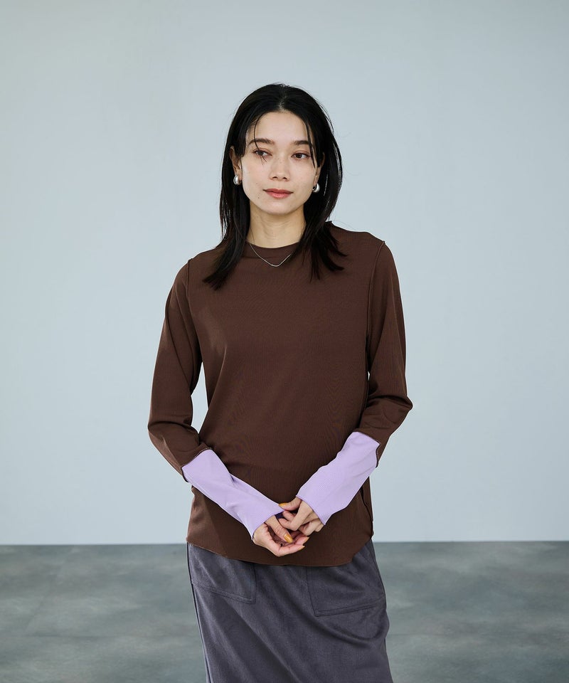 milli de l'air 配色カフプリーツカットソー レディース メール便 対応商品商品画像-17