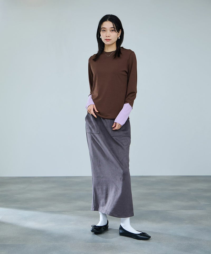 milli de l'air 配色カフプリーツカットソー レディース メール便 対応商品商品画像-19