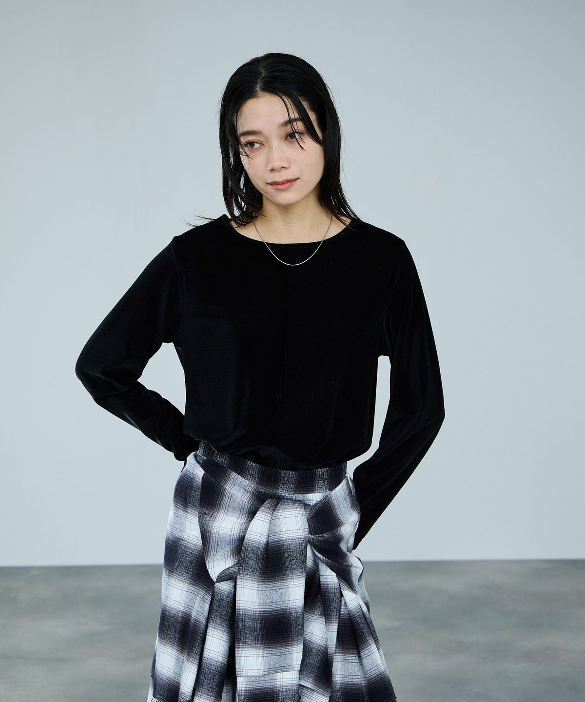 milli de l'air ベロアセンターシームカットソー レディース メール便 対応商品