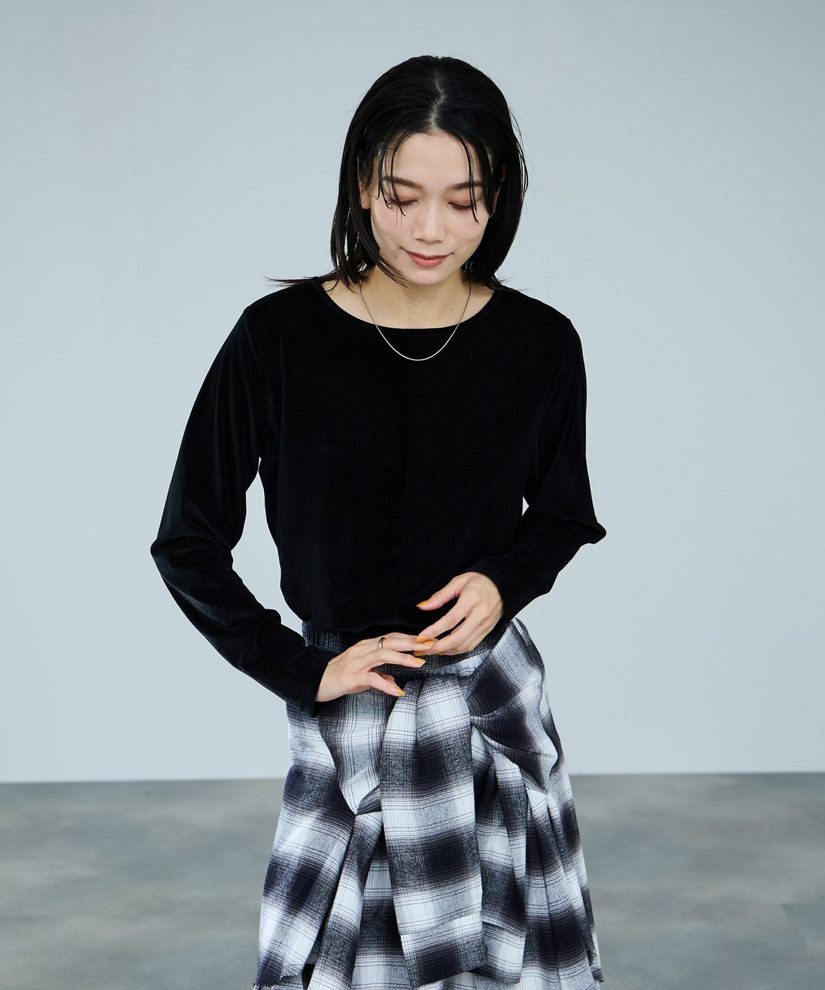 milli de l'air ベロアセンターシームカットソー レディース メール便 対応商品