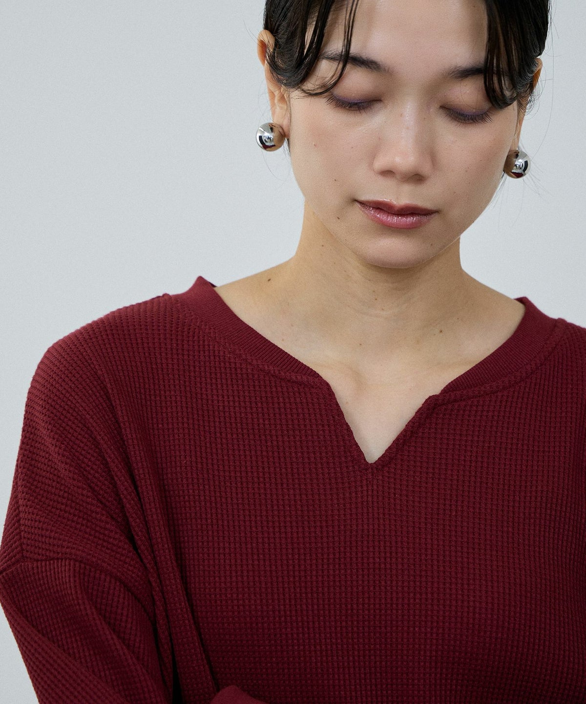 milli de l'air ワッフルキーネックカットソー レディース メール便 対応商品