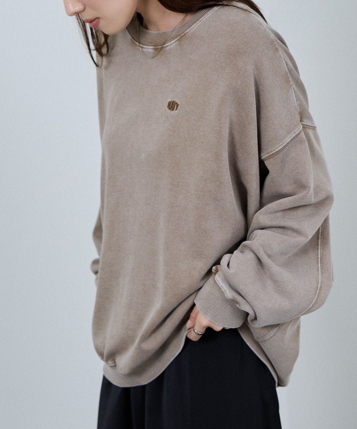 nAvy ヘビーウェイト裏毛アシッド加工スウェット レディース