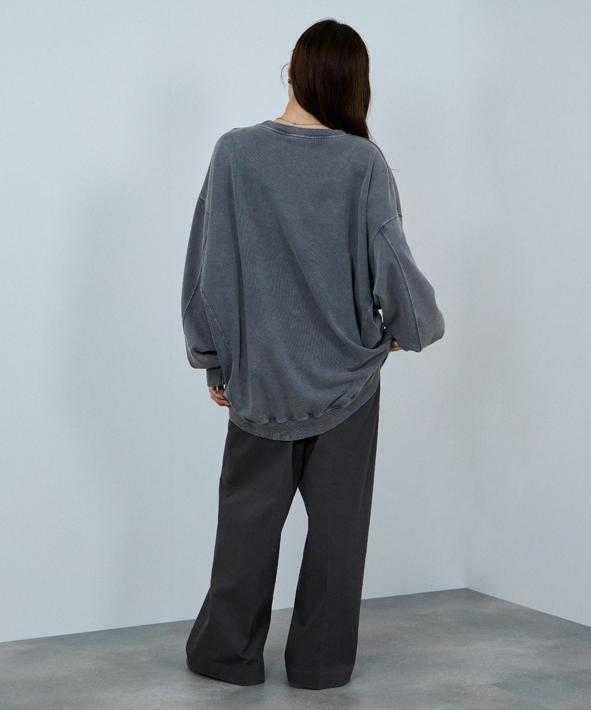 nAvy ヘビーウェイト裏毛アシッド加工スウェット レディース