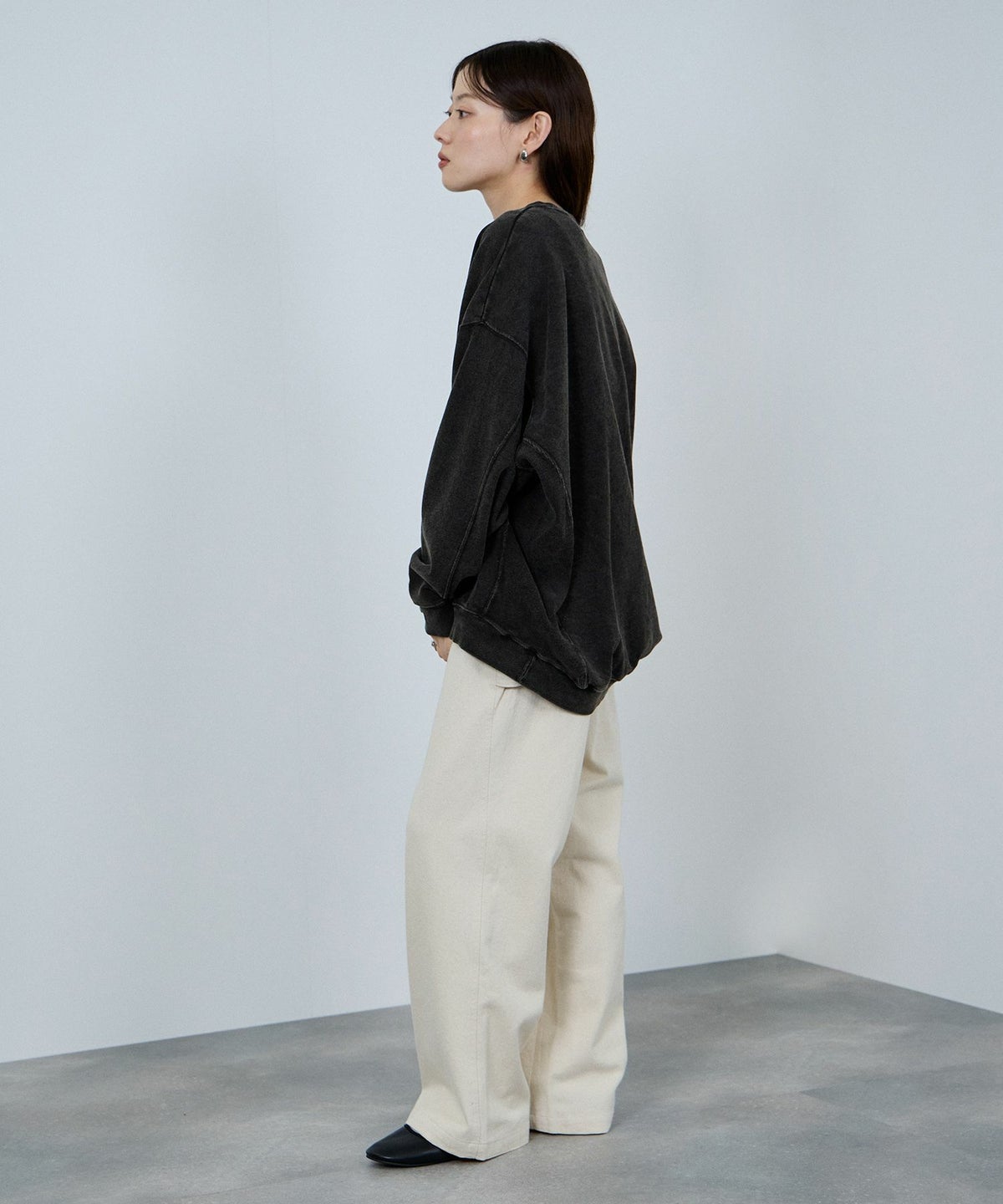 nAvy ヘビーウェイト裏毛アシッド加工スウェット レディース