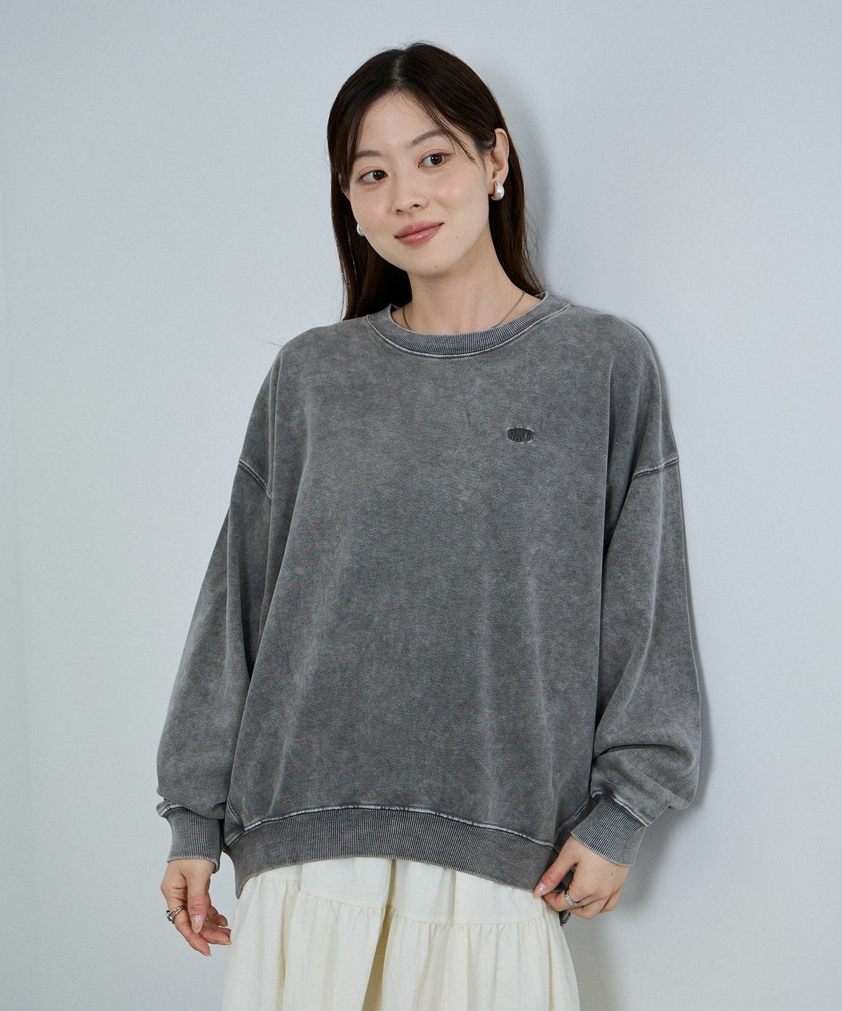 nAvy ヘビーウェイト裏毛アシッド加工スウェット レディース