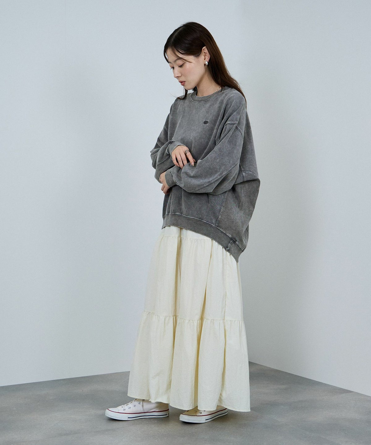 nAvy ヘビーウェイト裏毛アシッド加工スウェット レディース