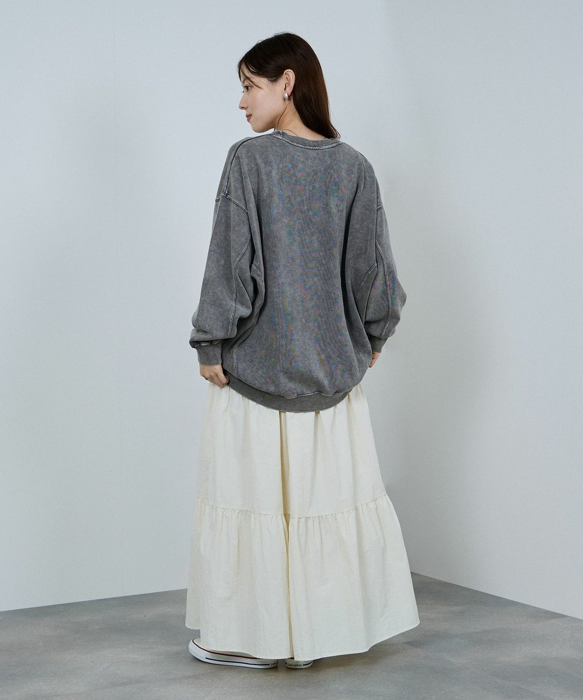 nAvy ヘビーウェイト裏毛アシッド加工スウェット レディース