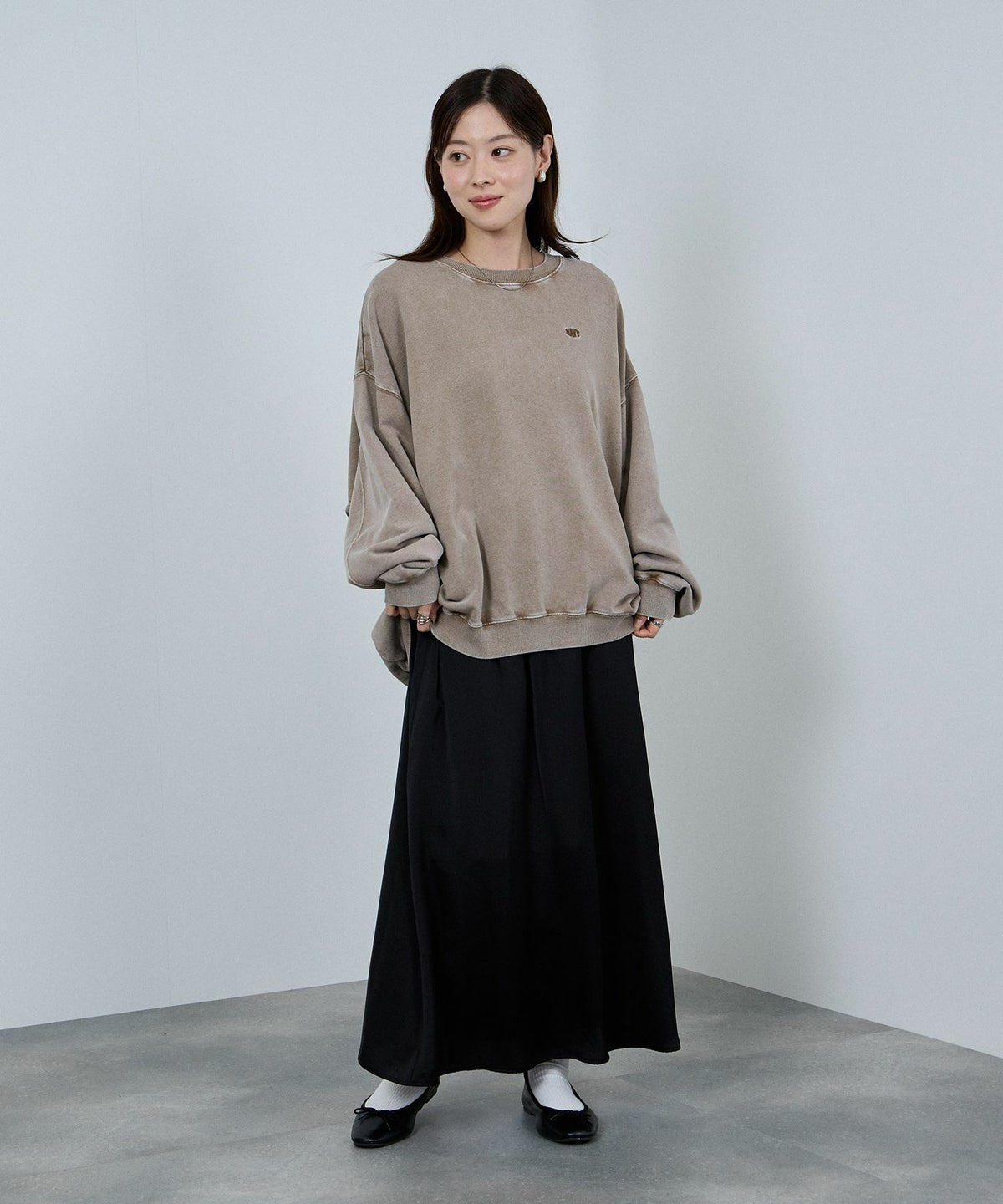 nAvy ヘビーウェイト裏毛アシッド加工スウェット レディース