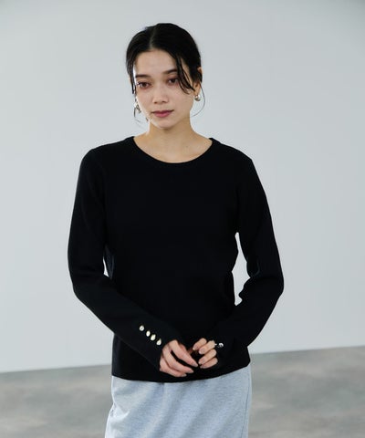 milli de l'air ComfEase ボタンスリーブニット レディース