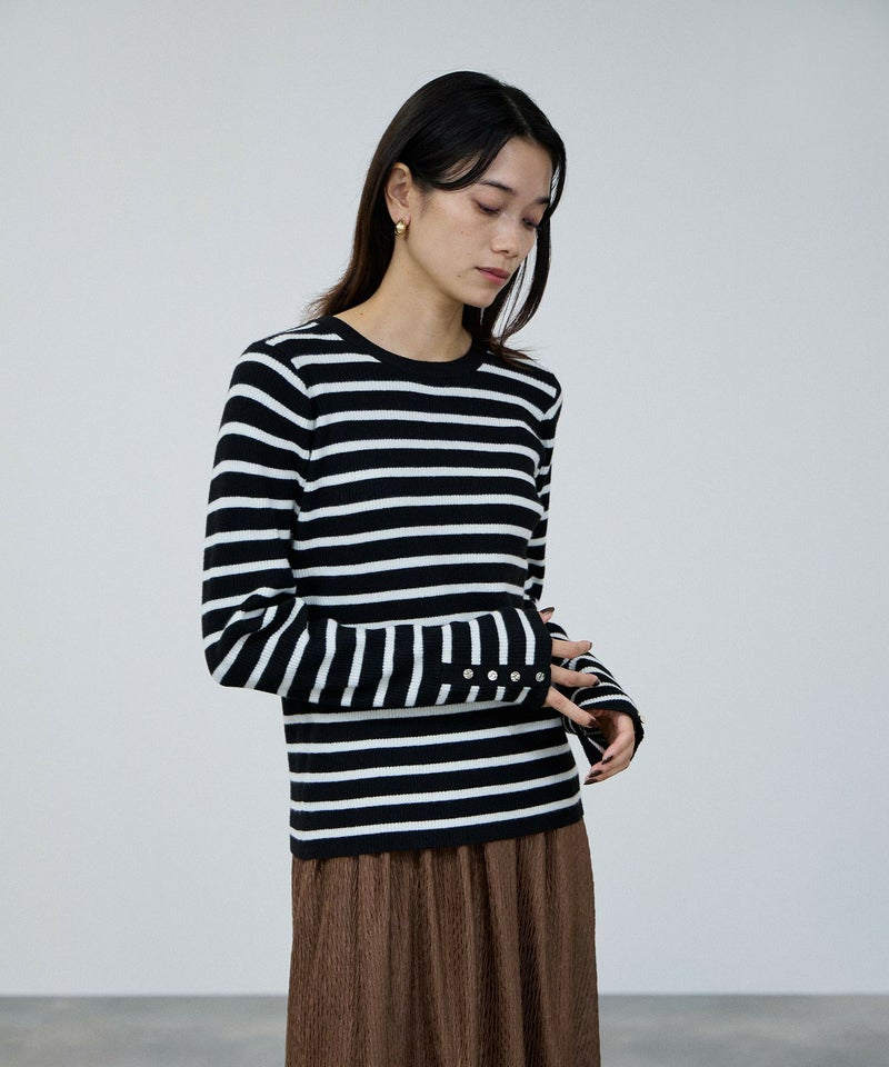 [期間限定knit]milli de l'air ComfEase ボタンスリーブニット レディース商品画像-2