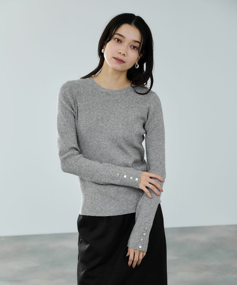 [期間限定knit]milli de l'air ComfEase ボタンスリーブニット レディース商品画像-3