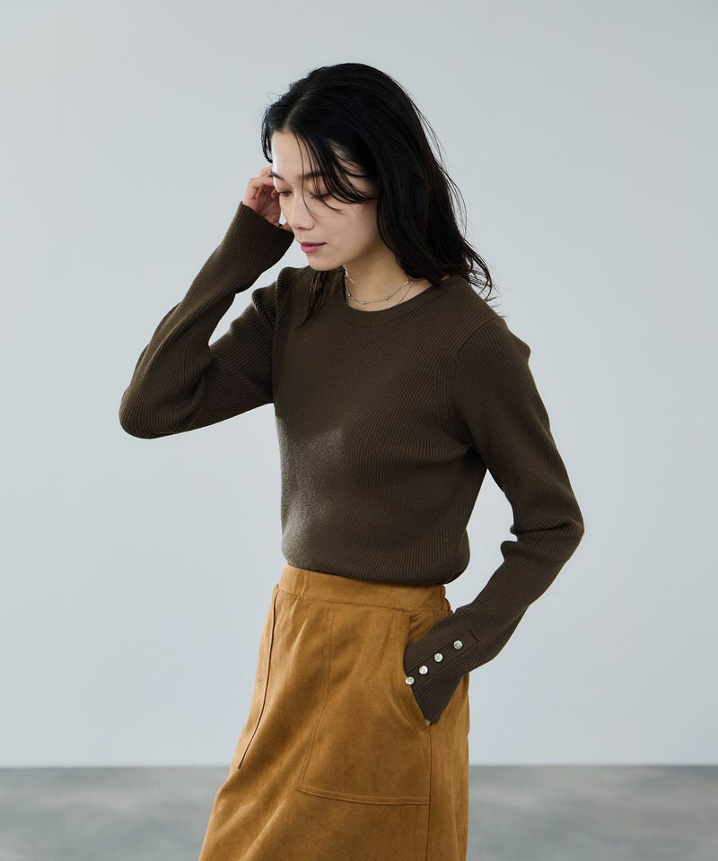 [期間限定knit]milli de l'air ComfEase ボタンスリーブニット レディース商品画像-5