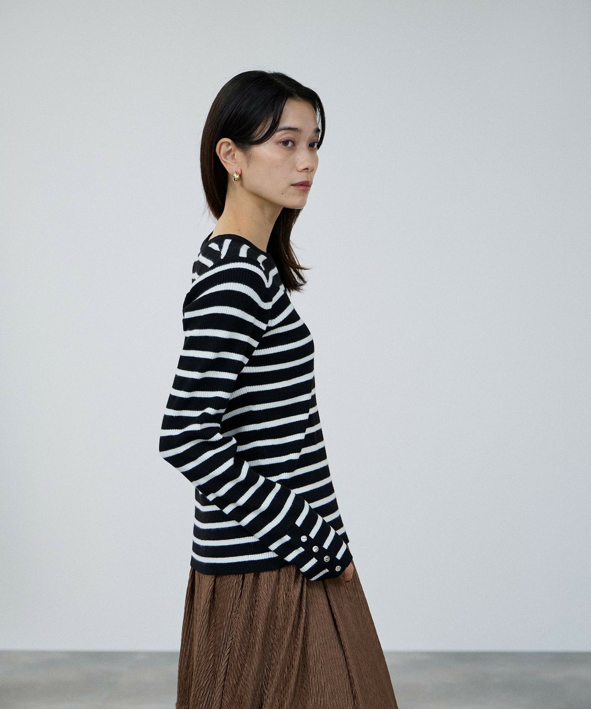 milli de l'air ComfEase ボタンスリーブニット レディース