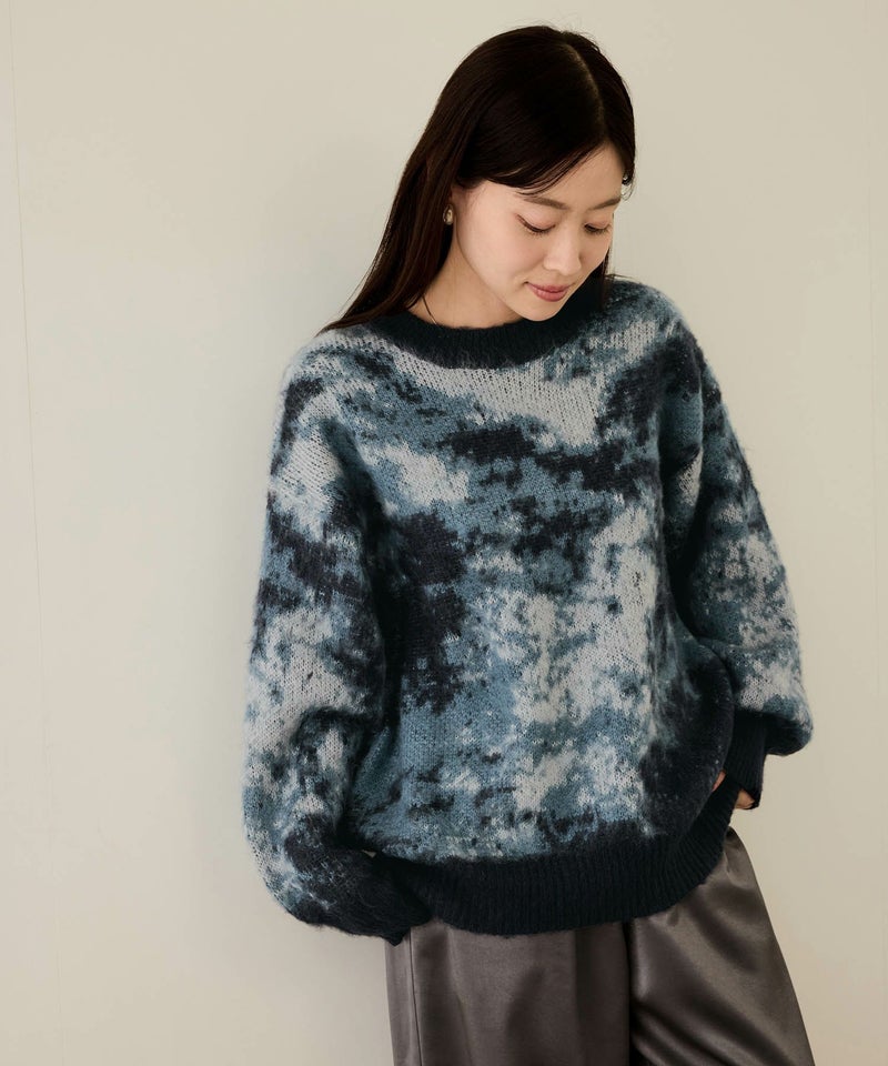 [期間限定knit]nAvy  モヘヤタッチマーブルニット レディース商品画像-5