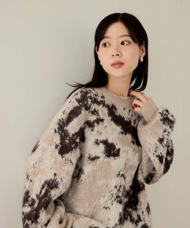 [期間限定knit]nAvy  モヘヤタッチマーブルニット レディース商品画像-13