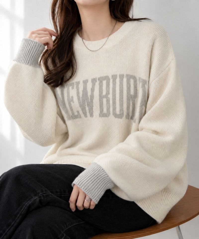nAvy ロゴジャガードワイドニット レディース商品画像-1
