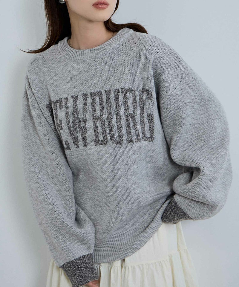 [期間限定knit]nAvy  ロゴジャガードワイドニット レディース商品画像-2