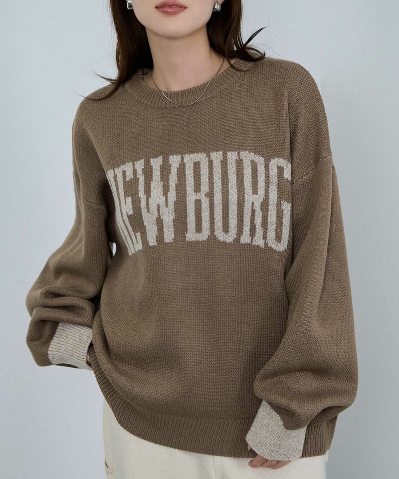 [期間限定knit]nAvy  ロゴジャガードワイドニット レディース商品画像-4