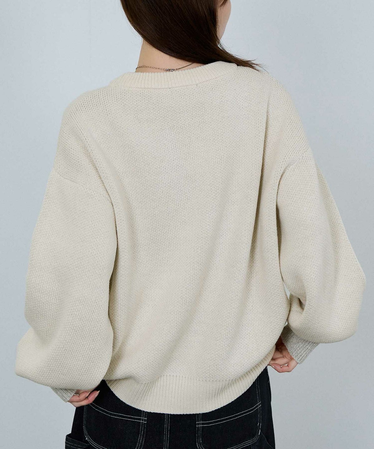 nAvy ロゴジャガードワイドニット レディース