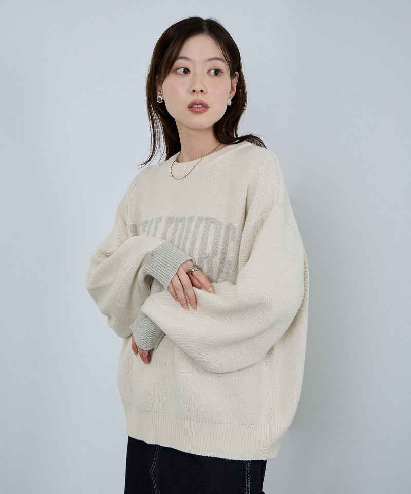 nAvy  ロゴジャガードワイドニット レディース商品画像-6