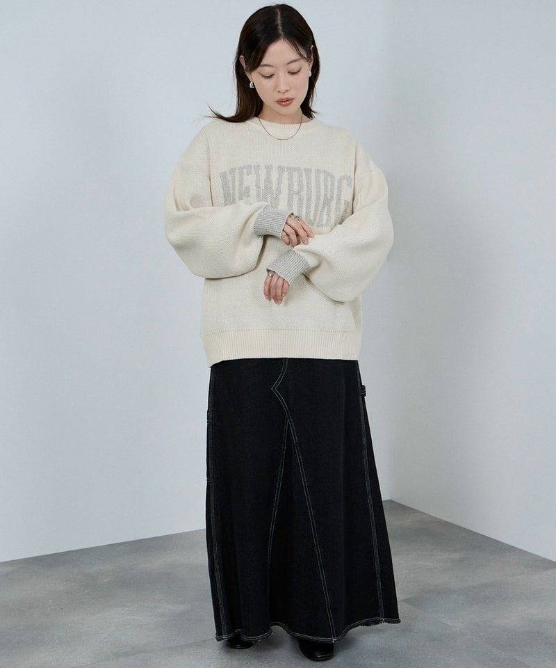 nAvy ロゴジャガードワイドニット レディース商品画像-7