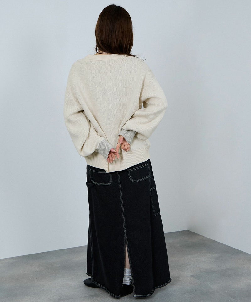 [期間限定knit]nAvy  ロゴジャガードワイドニット レディース商品画像-9