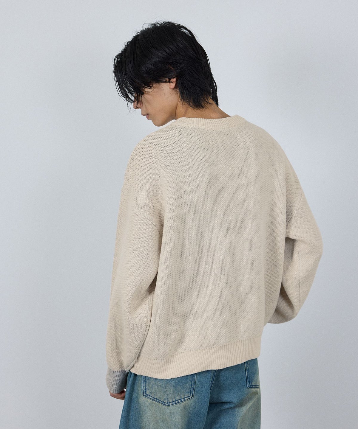 nAvy ロゴジャガードワイドニット レディース